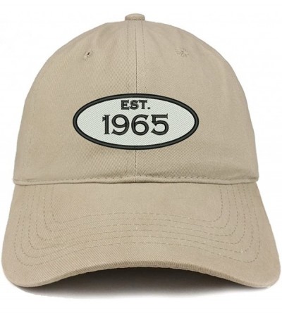 Baseball Caps Established 1965 Embroidered 55th Birthday Gift Soft Crown Cotton Cap - Khaki - CJ180L0YRO5 $16.87