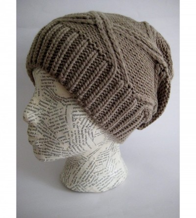 Skullies & Beanies Slouchy Beanie for Women - Plush Knitted Winter Hat Stocking Cap M113NF - Light Brown - CP11QBZZ3S9 $11.69
