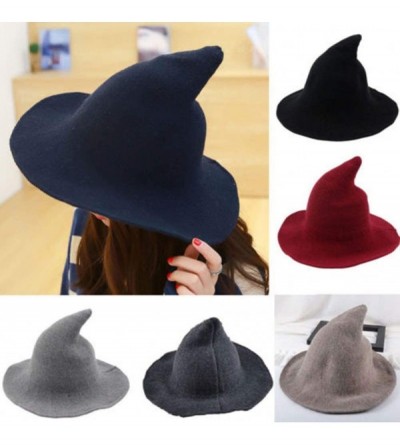 Bucket Hats Women Foldable Cotton Halloween Witch Hat Costume Anti-UV Ball Cap - Khaki B - CI1998AD7X3 $17.76
