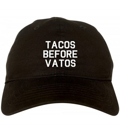 Baseball Caps Tacos Before Vatos Funny Dad Hat Baseball Cap - Black - CE188MYE82I $25.52