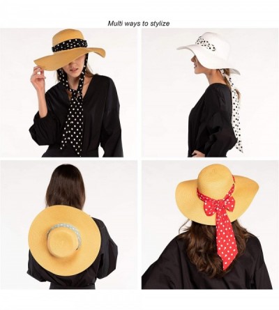 Sun Hats Pull Through Sash Scarf Eyelets Straw Hat Floppy Foldable Roll up Beach Travel Sun Hat (ST-2026-3017-20) - CZ194RT99...
