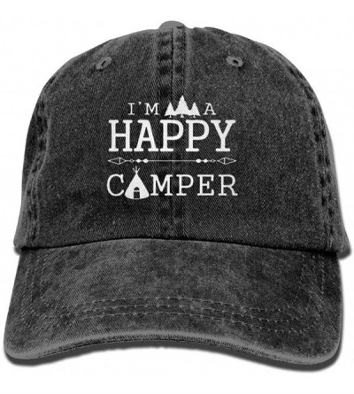 Baseball Caps I'm A Happy Camper Baseball Hat Men and Women Summer Sun Hat Travel Sunscreen Cap Fishing Outdoors - Black - CF...