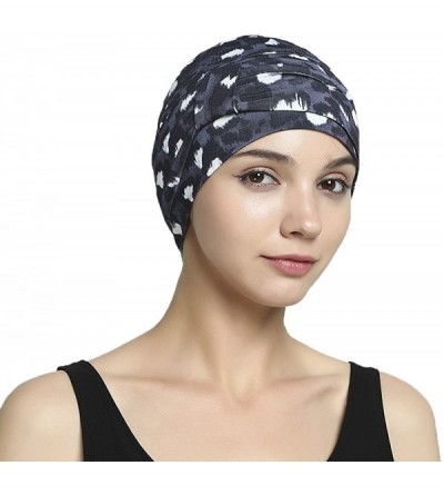 Skullies & Beanies Bamboo Double Layered Comfort Fashion Chemo Cancer Hat Daily Use - Black White Leopard - CR187NQ7973 $23.00