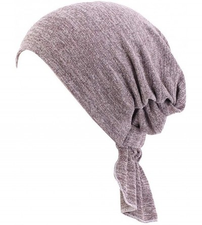 Headbands Womens 3-Pack Cotton Knit Beanie Sleep Turban Hat Headwear for Cancer - Color A - CU18HNU6CL5 $14.00