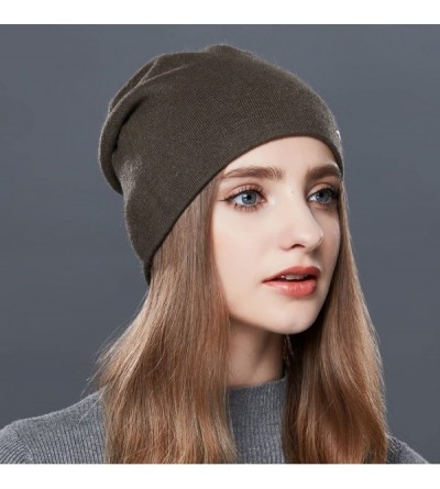 Skullies & Beanies Wool Knit Beanie Daily Hat Women Winter Warm Skullies Cap Cuff Headwear - Coffee - CW1867UZHYG $22.87