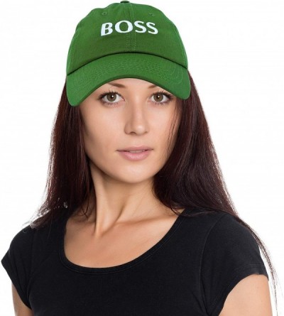 Baseball Caps BOSS Baseball Cap Dad Hat Mens Womens Adjustable - Olive - C218M9LU0K8 $10.15