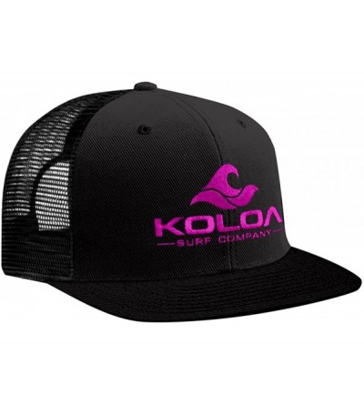 Baseball Caps Classic Mesh Back Trucker Hats - Neon Pink Embroidered Logo on Black Hat - C412EDPT95B $20.46