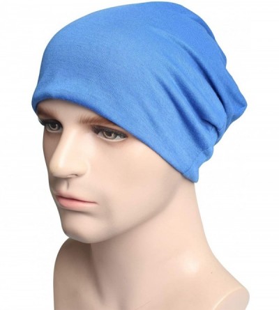 Skullies & Beanies Winter Hat for Men Women Skullies Beanies Thin Breathable Elastic Fashion Hip Hop Cap - Blue - CV194YGH27Q...