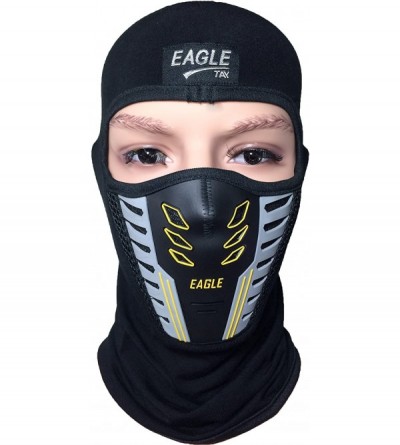 Balaclavas Eagle Air Flow Fleece Warm Full Face Cover Balaclava Protection Ski Filter Dust Mask Black - CC12G8PW5RX $17.37