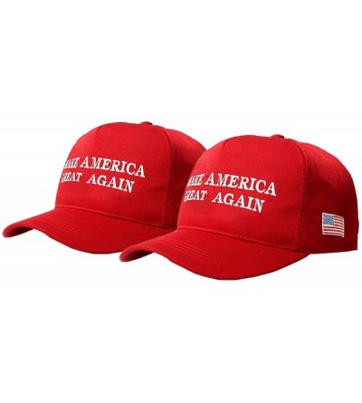 Baseball Caps Unisex Make America Great Again Hat- USA MAGA Cap Adjustable Baseball Hats - 2 Pack Red - CX18W6Z7X53 $9.51