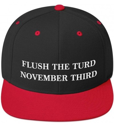 Baseball Caps Flush The Turd November Third Hat (Embroidered Wool Blend Cap) Anti Donald Trump - Black/ Red - CS18XSNUUHS $28.03