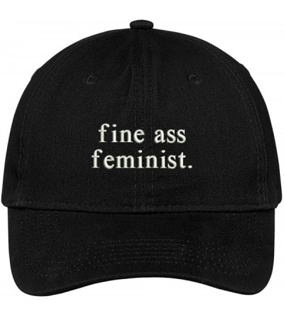 Baseball Caps Fine Ass Feminist Embroidered Cap Premium Cotton Dad Hat - Black - CY1836CILZH $20.08