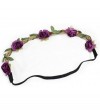 Headbands Hippie Love Flower Garland Crown Festival Wedding Hair Wreath BOHO Floral Headband - Purple - C011MM4OI9D $15.85