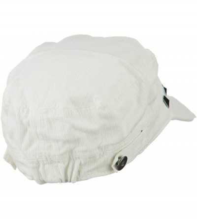 Baseball Caps Army Cadet Fitted Cap with Studs - White - CE11KYP283Z $10.07