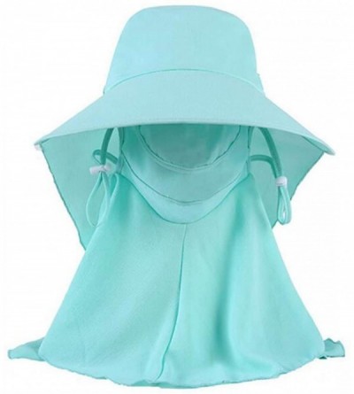 Bucket Hats Adjustable Outdoor Protection Foldable Ponytail - Green - CX197WZAIQS $10.22