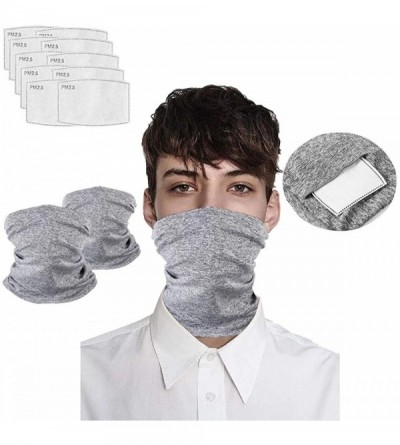 Balaclavas 2 Pcs Scarf Bandanas Neck Gaiter with 10 PcsSafety Carbon Filters for Men and Women - Gray - CE19849DL7K $15.84
