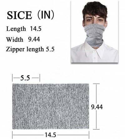 Balaclavas 2 Pcs Scarf Bandanas Neck Gaiter with 10 PcsSafety Carbon Filters for Men and Women - Gray - CE19849DL7K $15.84