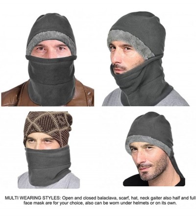 Balaclavas Winter Warm Balaclavas Hat Neck Warmer Scarf Face Cover Skiing Cap for Men Women - A-grey - CW184AD46AK $13.12