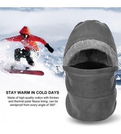 Balaclavas Winter Warm Balaclavas Hat Neck Warmer Scarf Face Cover Skiing Cap for Men Women - A-grey - CW184AD46AK $13.12