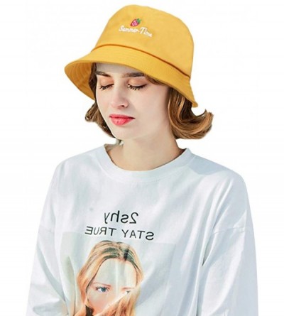 Sun Hats Fashion Fruit Bucket Hat for Women Trendy Strawberry Painted Foldable Summer Cotton Fisherman Sun Caps - CD18RXY3X8T...