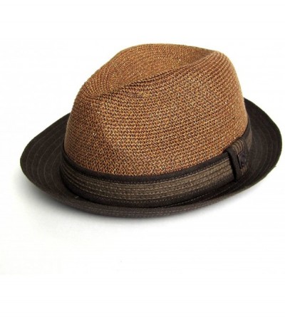 Fedoras Mens Summer Linen Trilby Hat - Cocoa - C212ES9JGXH $113.81