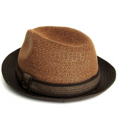 Fedoras Mens Summer Linen Trilby Hat - Cocoa - C212ES9JGXH $39.20