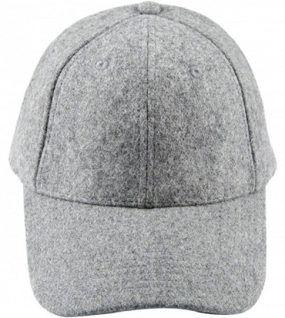 Baseball Caps Unisex Woolen Baseball Cap-Winter Wide Brim Warm Snapback Hat - 013-light Grey - CN12N1UV62X $13.99