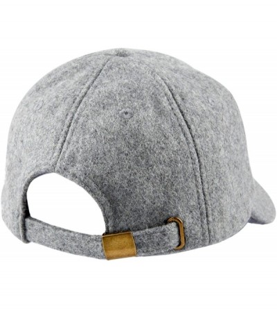 Baseball Caps Unisex Woolen Baseball Cap-Winter Wide Brim Warm Snapback Hat - 013-light Grey - CN12N1UV62X $13.99