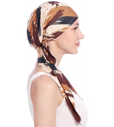 Skullies & Beanies Women Pre-Tied Head Scarves Floral Muslim Cap Turban Hat Bandana Headwrap - Style-1 - C218SNI6874 $14.26