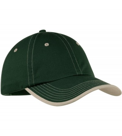 Baseball Caps Men's Vintage Washed Contrast Stitch Cap - Hunter/ Stone - CS11NGRGUK5 $11.25
