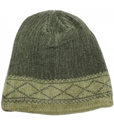 Skullies & Beanies Women Men Unisex Knitted Thermal Winter Cap Casual Beanies - Green/Diamond Pattern - C312N1JC9N5 $8.02