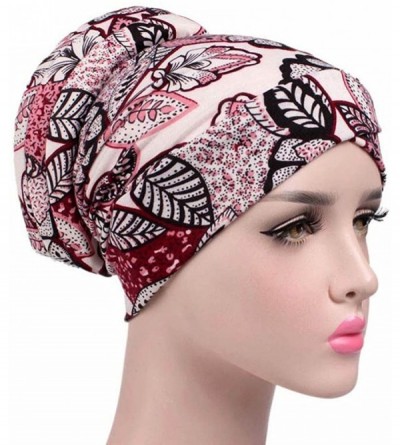Skullies & Beanies Women Girl Floral Embroidery Chemo Hat Beanie Turban Wrap Cap for Cancer - G - C9185A4DHGO $11.75