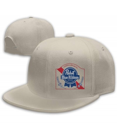 Baseball Caps Pa-BST Blue Ri-bbon Beer Logo Hip Hop Baseball Cap -Flat Trucker Hats for Mens&Womens - Natural - CX18LAMMHK0 $...