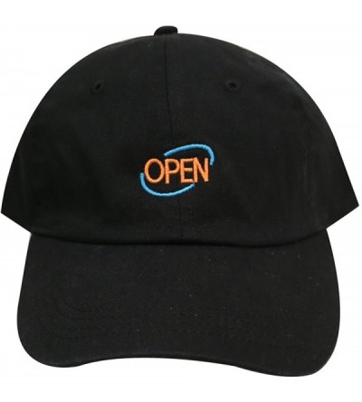 Baseball Caps Neon Open Sign Baseball Caps - Black - CI185LOW9YC $9.50