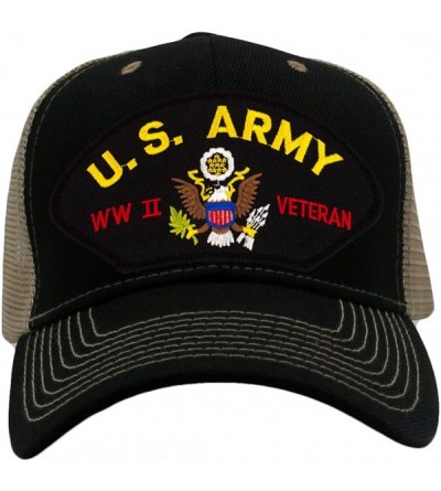 Baseball Caps US Army - World War II Veteran Hat/Ballcap Adjustable One Size Fits Most - Mesh-back Black & Tan - C918NCM64L7 ...