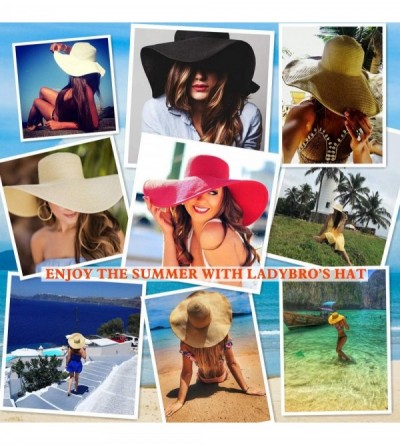 Sun Hats Women's Wide Brim Sun Hat - Sun Protection Floppy Straw Hat Summer Beach Hat - CB196E0T200 $15.33