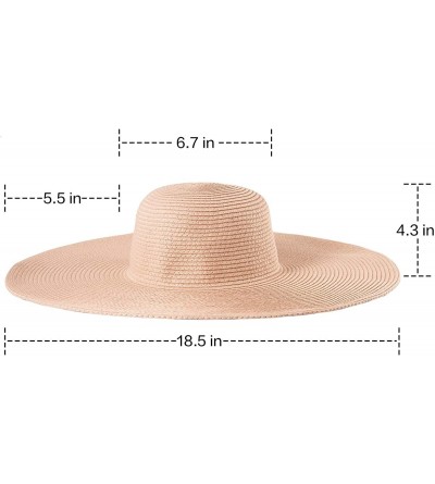 Sun Hats Women's Wide Brim Sun Hat - Sun Protection Floppy Straw Hat Summer Beach Hat - CB196E0T200 $15.33