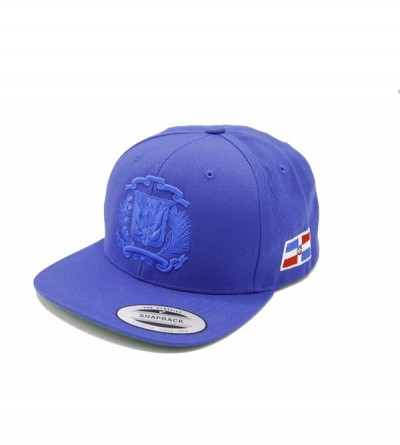 Baseball Caps Dominican Republic Shield Snapback Cap - Royal/Royal - CA12CGU9X5V $23.61