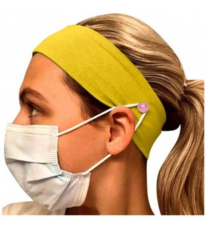 Balaclavas Button Headband for Nurses Women Men Yoga Sports Workout Turban Heawrap Face Cover Holder - Protect Your Ears - CB...