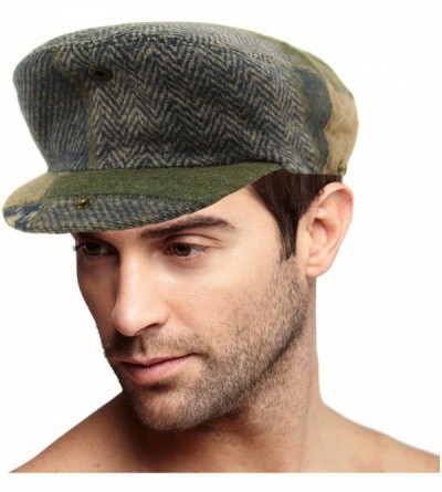Newsboy Caps Men's Winter 100% Soft Wool Patch Flat Ivy Driver Golf Cabby Cap Hat - Navy - CH188K250KK $15.86