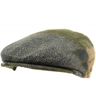 Newsboy Caps Men's Winter 100% Soft Wool Patch Flat Ivy Driver Golf Cabby Cap Hat - Navy - CH188K250KK $15.86