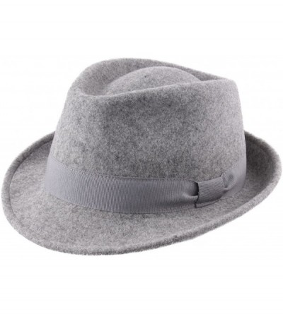 Fedoras Trilby Wool Felt Trilby Hat - Gris-chine - CY1884XSLU5 $63.65