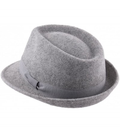 Fedoras Trilby Wool Felt Trilby Hat - Gris-chine - CY1884XSLU5 $24.14
