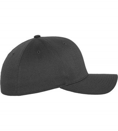 Baseball Caps Silver Wooly Combed Stretchable Fitted Cap Kappe Baseballcap Basecap - Grey - Dark Grey - C911IXLGVAH $24.62