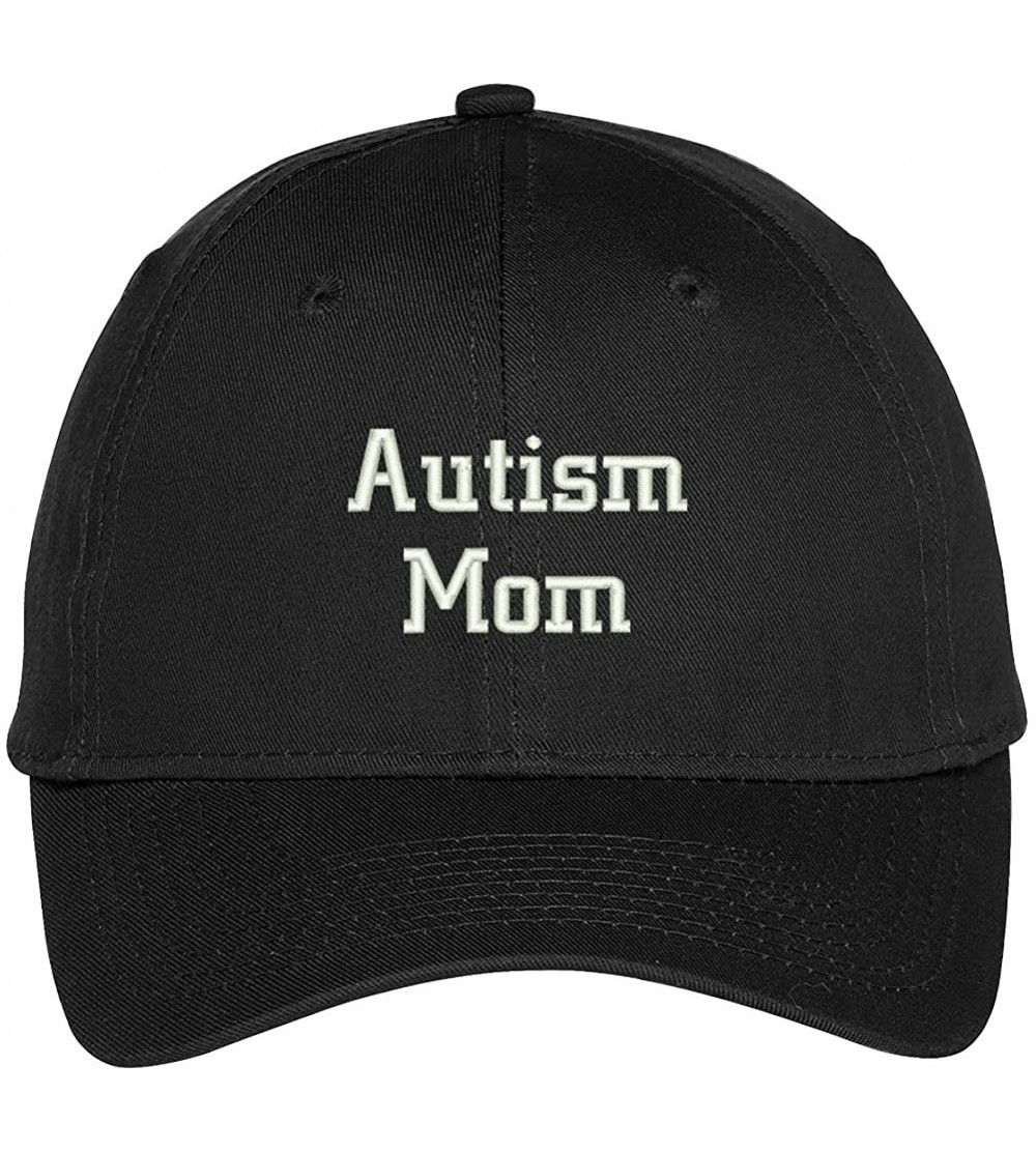 Baseball Caps Autism Mom Embroidered Awareness Baseball Cap - Black - CG12FM6GKNJ $16.97