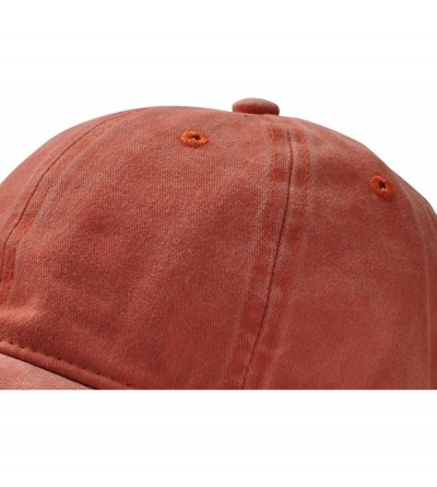 Baseball Caps Unisex Washed Twill Cotton Baseball Cap Vintage Adjustable Hat - Orange - CB189Z2SE3E $14.69