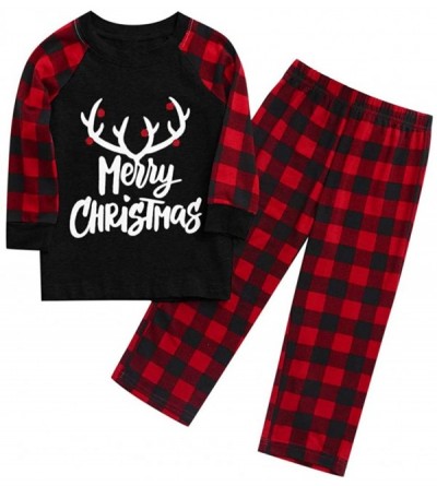 Bomber Hats Family Pajamas Matching Sets Christmas - Black(2-9 Years) - CZ18AGZ0MNR $18.26