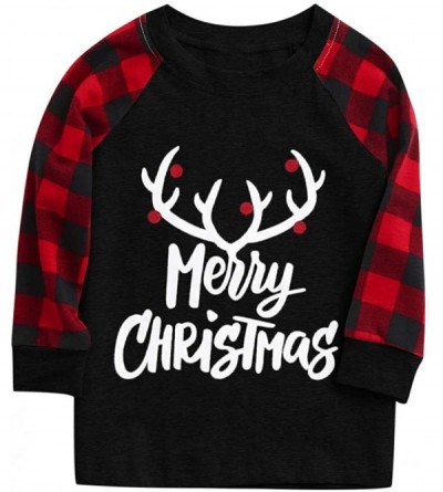 Bomber Hats Family Pajamas Matching Sets Christmas - Black(2-9 Years) - CZ18AGZ0MNR $8.49