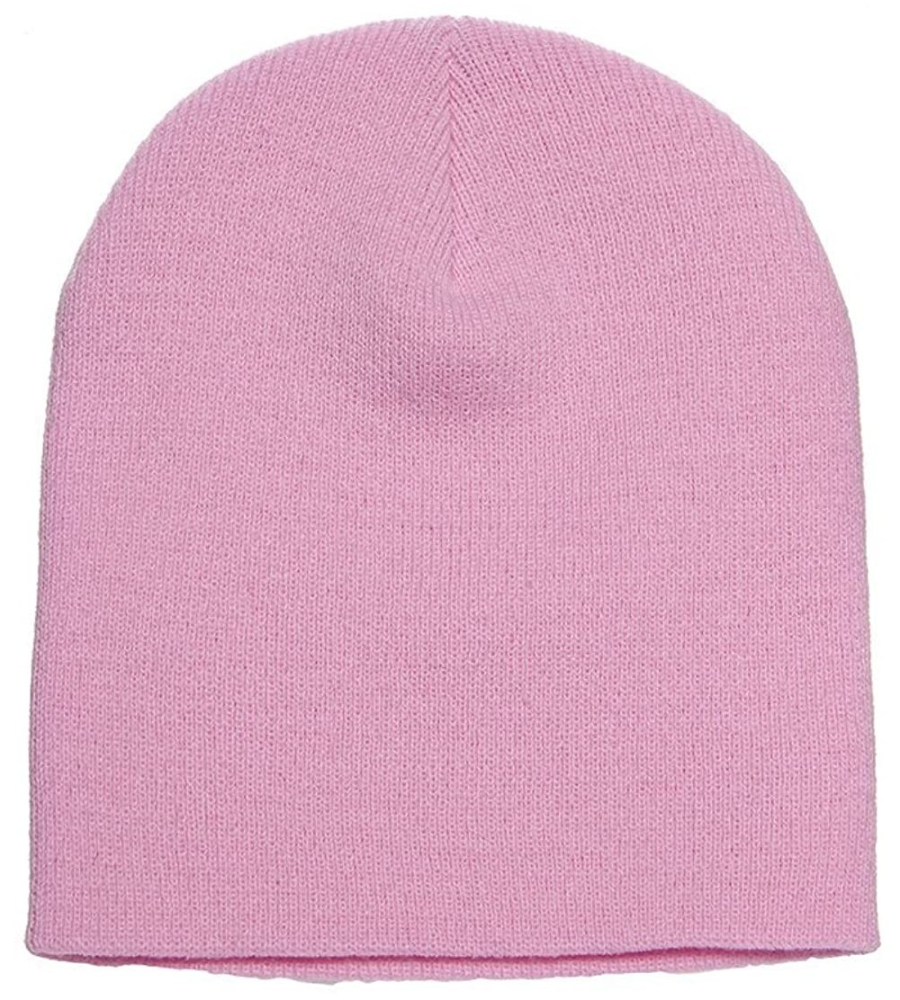 Skullies & Beanies Premium Flexfit Knit Beanie - Baby Pink - CC127UHMPKZ $10.90