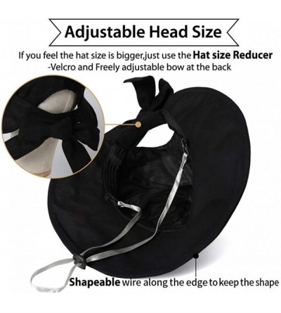 Sun Hats Womens Safari Packable Ponytail Lightweight - Black - CE194X2T5EC $17.04